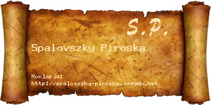Spalovszky Piroska névjegykártya