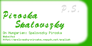 piroska spalovszky business card